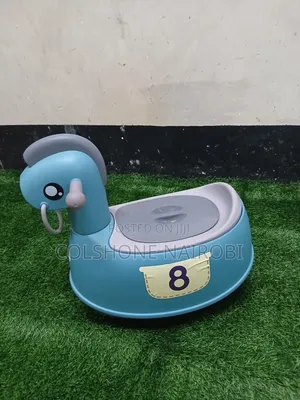 2-in-1 Cartoon Horse Toddler Potty Training Seat Chair (Teal Blue)