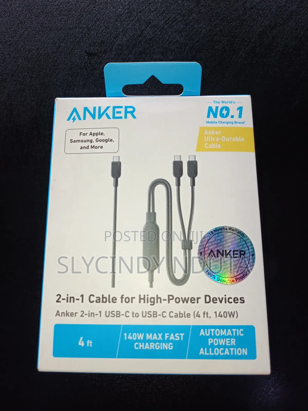 Anker 2-in-1 USB-C to USB-C Cable ( 4ft, 140W)