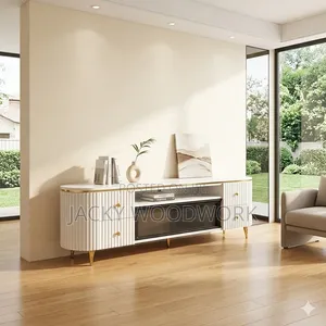 Brand New Executive White TV Stand Console for Living Room