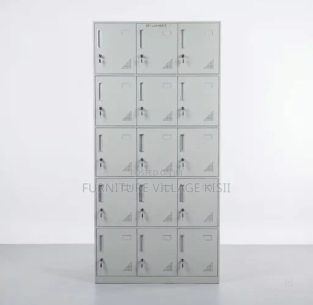 Office Cabinet; 15-Compartment Metallic Storage Locker