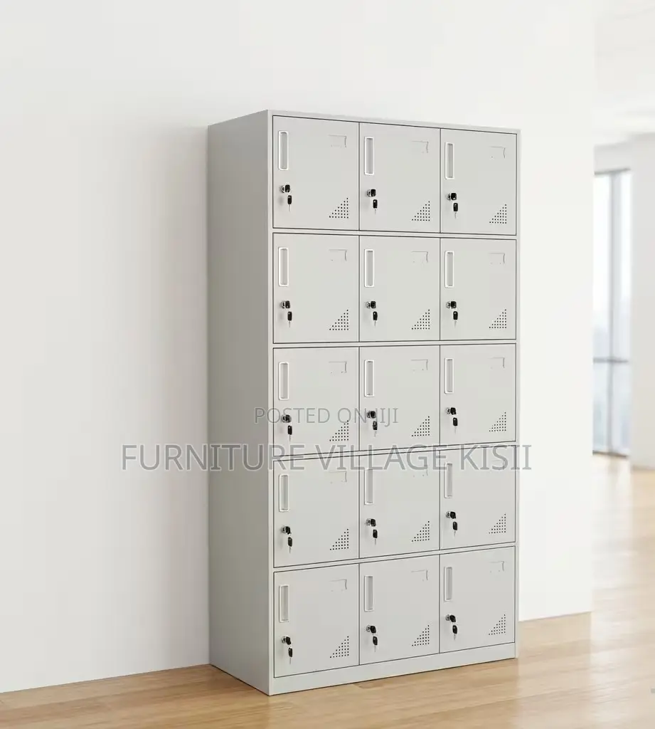 Office Cabinet; 15-Compartment Metallic Storage Locker