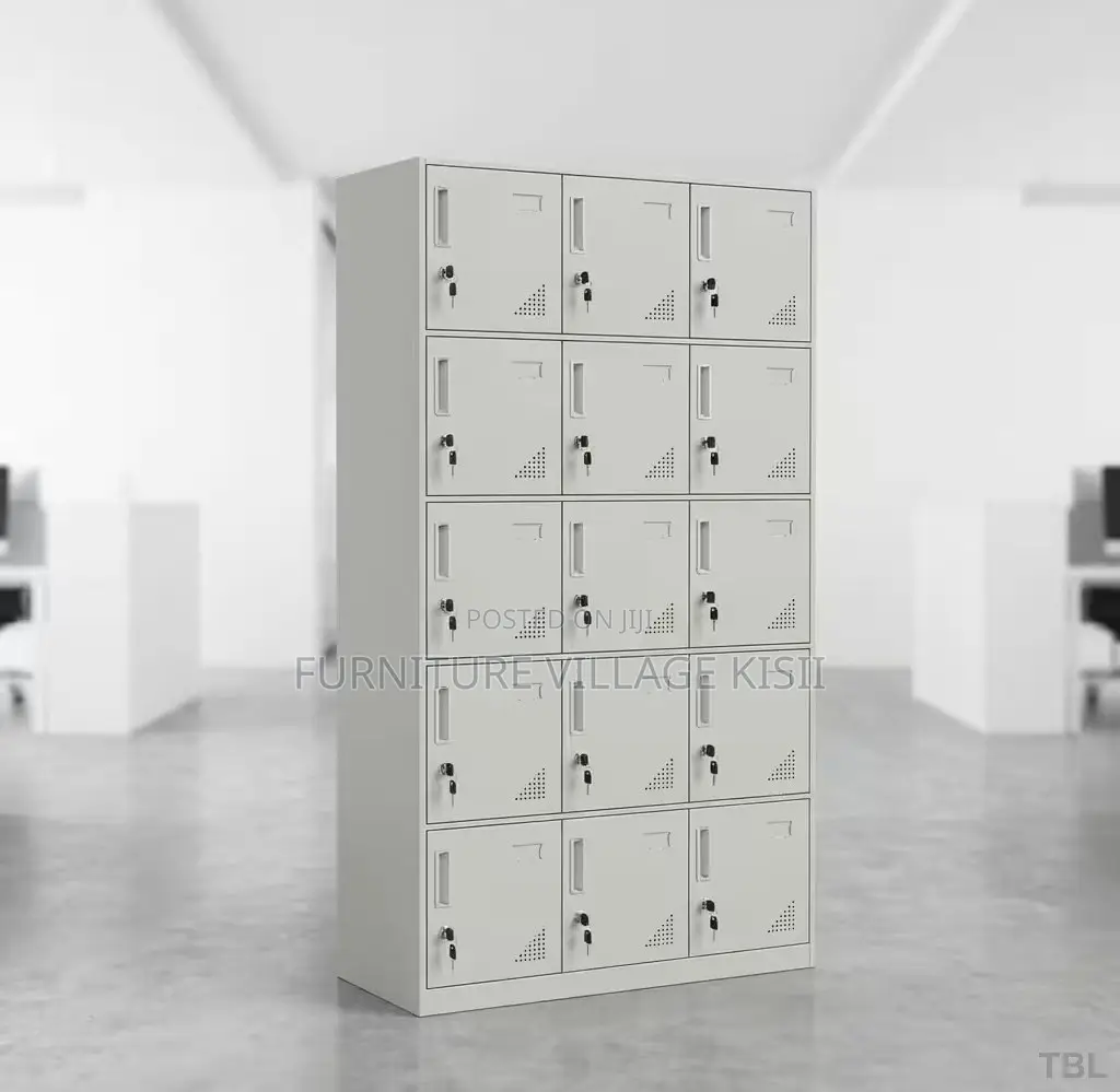 Office Cabinet; 15-Compartment Metallic Storage Locker