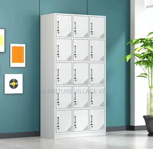 Office Cabinet; 15-Compartment Metallic Storage Locker