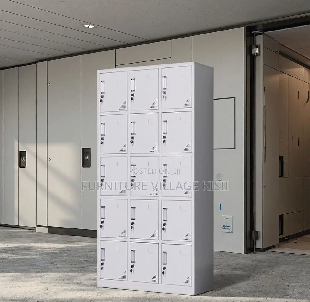Office Cabinet; 15-Compartment Metallic Storage Locker