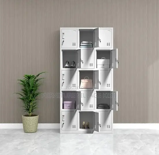 Office Cabinet; 15-Compartment Metallic Storage Locker