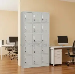 Office Cabinet; 15-Compartment Metallic Storage Locker