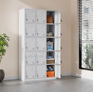 Office Cabinet; 15-Compartment Metallic Storage Locker