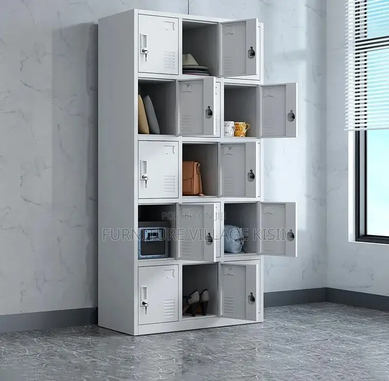 Office Cabinet; 15-Compartment Metallic Storage Locker