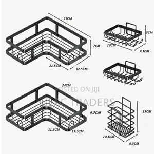 Wall-Mounted Bathroom Shower Storage Rack – 5PCS Esj