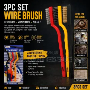 3-Piece Mini Wire Brush Cleaning Tool Kit