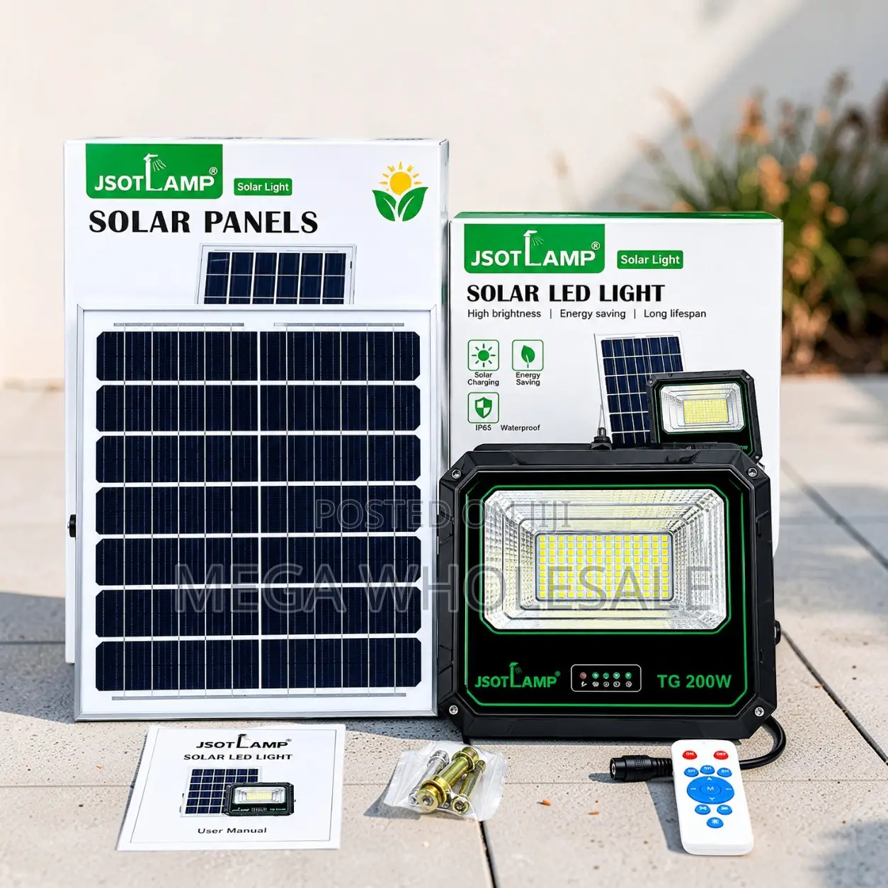 Solar Lighting 200W Watts Outdoor Security LED Solar Flood Light