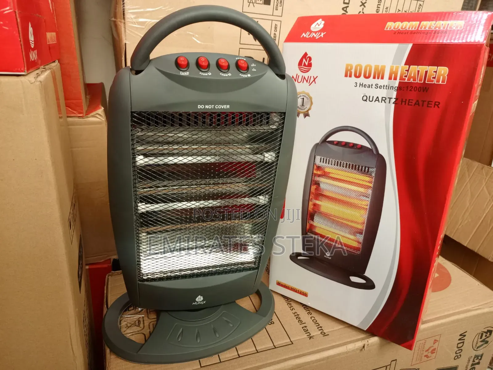 Nunix HQ1250 Ceramic Quartz Room Heater - 4 Tube Portable Heater