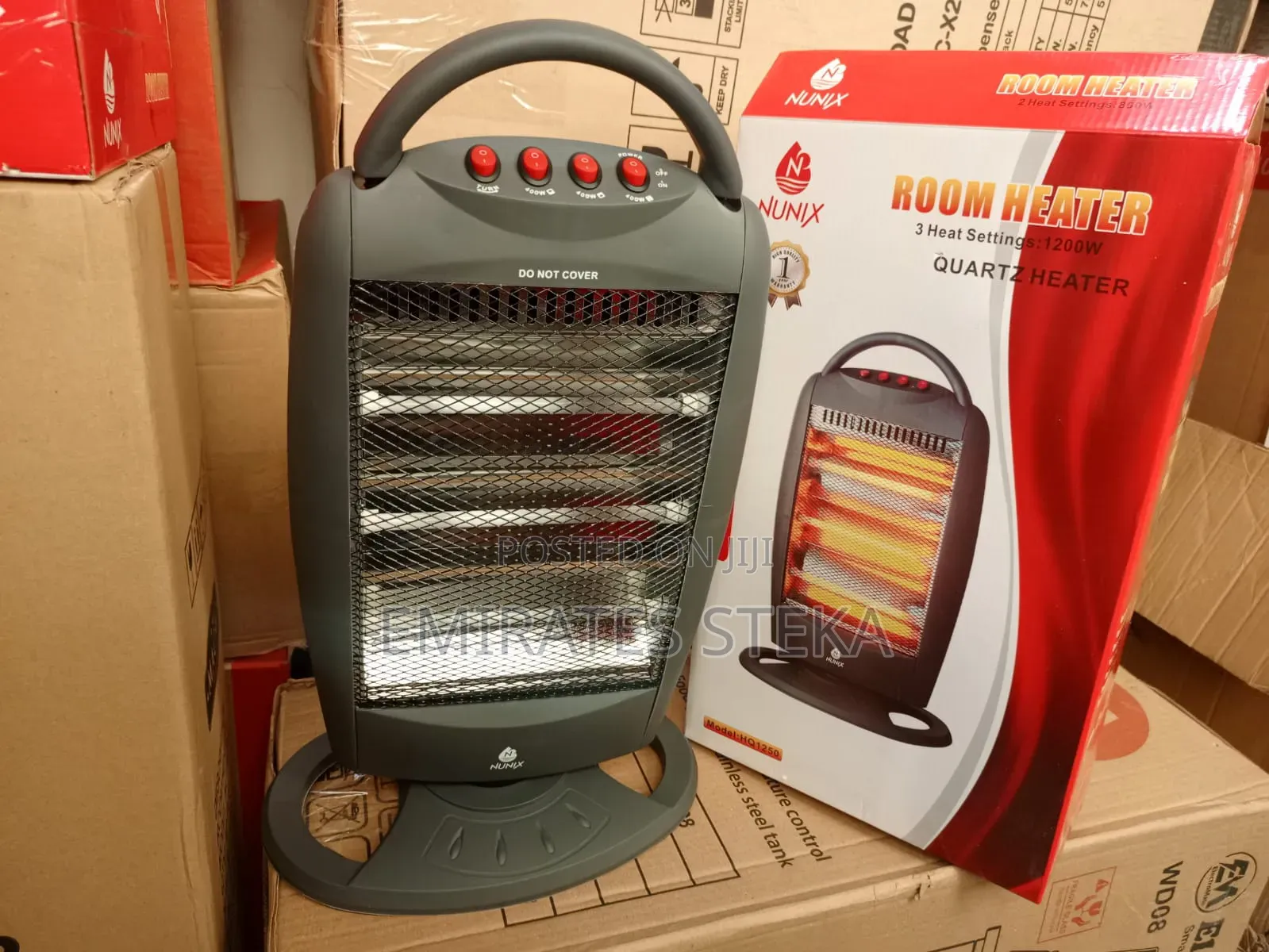 Nunix HQ1250 Ceramic Quartz Room Heater - 4 Tube Portable Heater