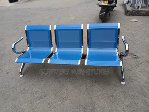 Blue 3 Link Waiting Bench