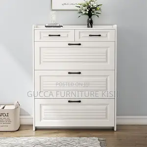 White Wooden Flip Shoe Rack