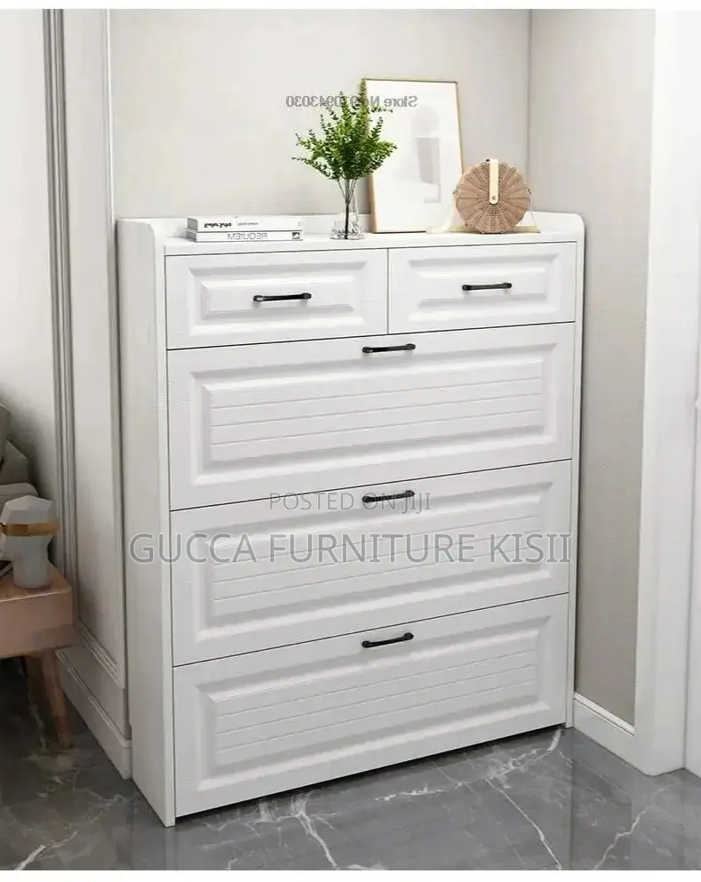 White Wooden Flip Shoe Rack