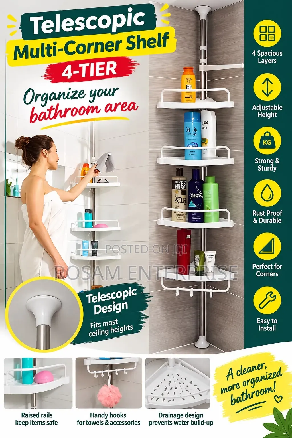 Telescopic Bathroom Organiser