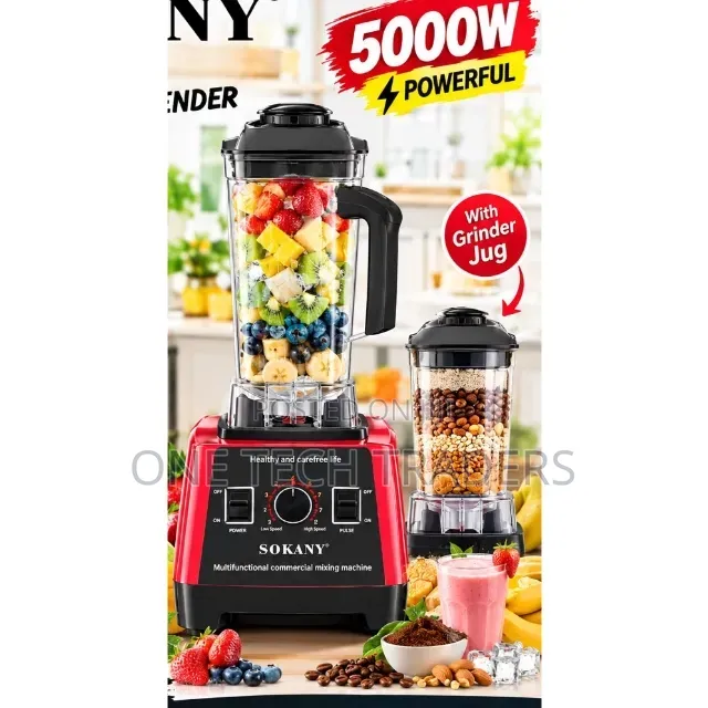 Blender 2litres, Sokany 2 in 1 5000watts Commercial Blender