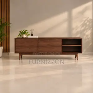Walnut Sliding-Door TV Stand -10% OFF