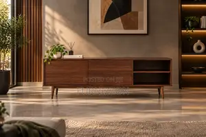 Walnut Sliding-Door TV Stand -10% OFF