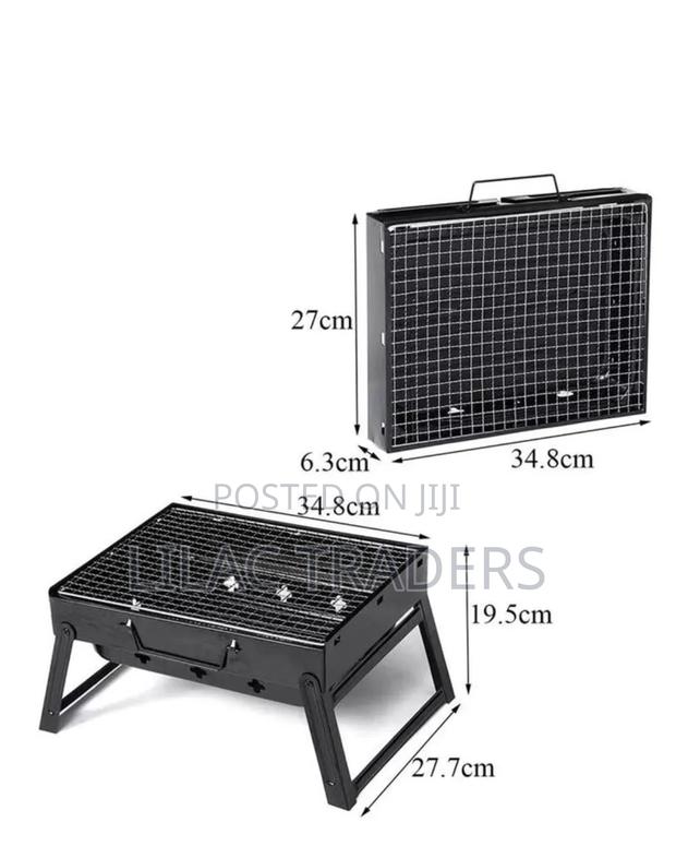 Compact Folding Charcoal BBQ Grill for Camping Picnics Esj - main view