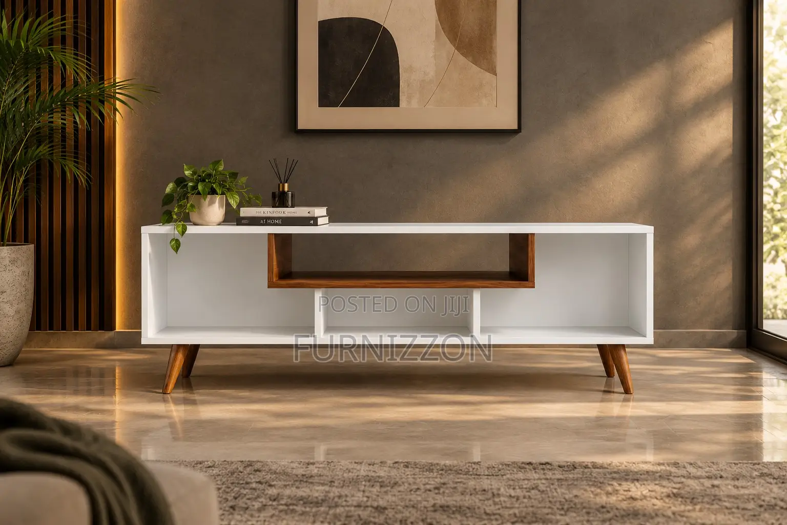 White Walnut Accent TV Stand 10% OFF