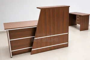 Elegant and Stylish Brown Customer Service Desk Reception