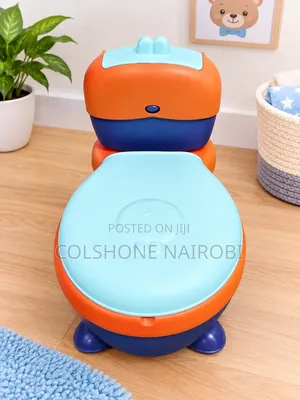 Toilet Toddler Potty Training Seat With Flip Lid (Orange Blue)