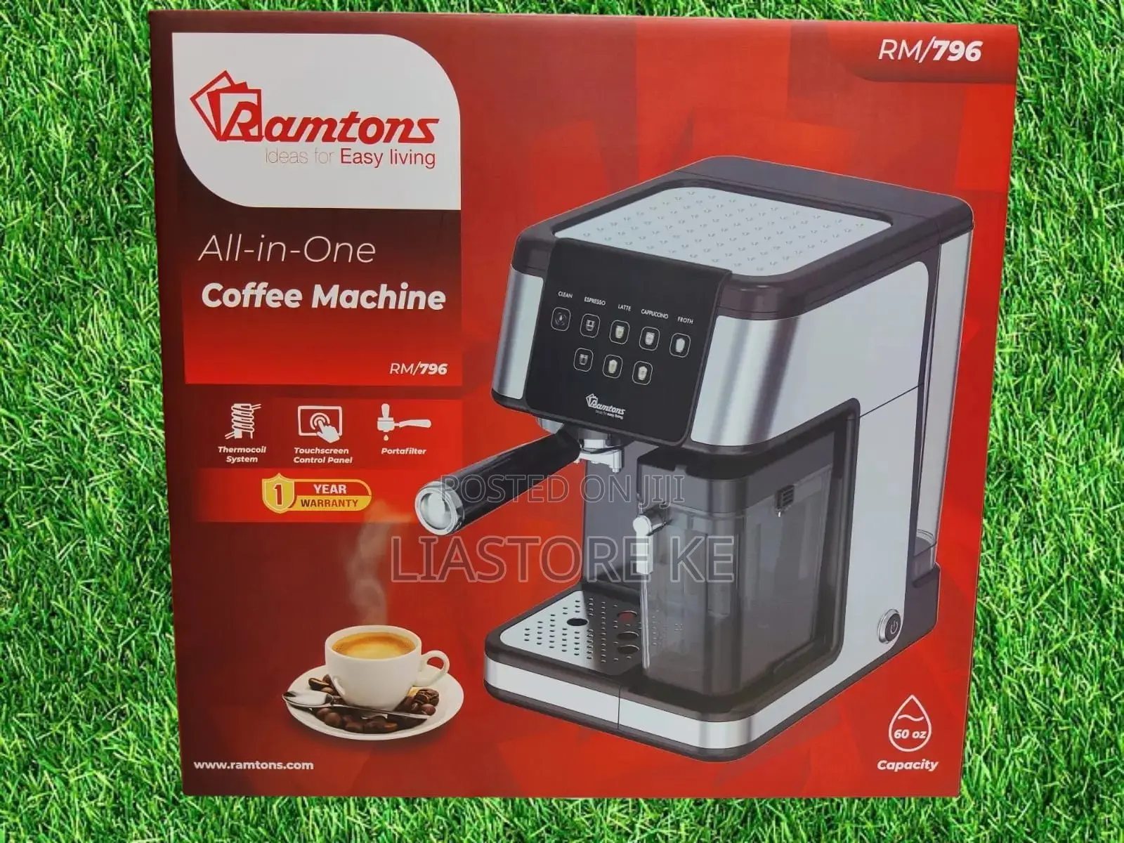 Ramtons RM/796 All-in-One Coffee Machine 60oz Espresso Cappuccino