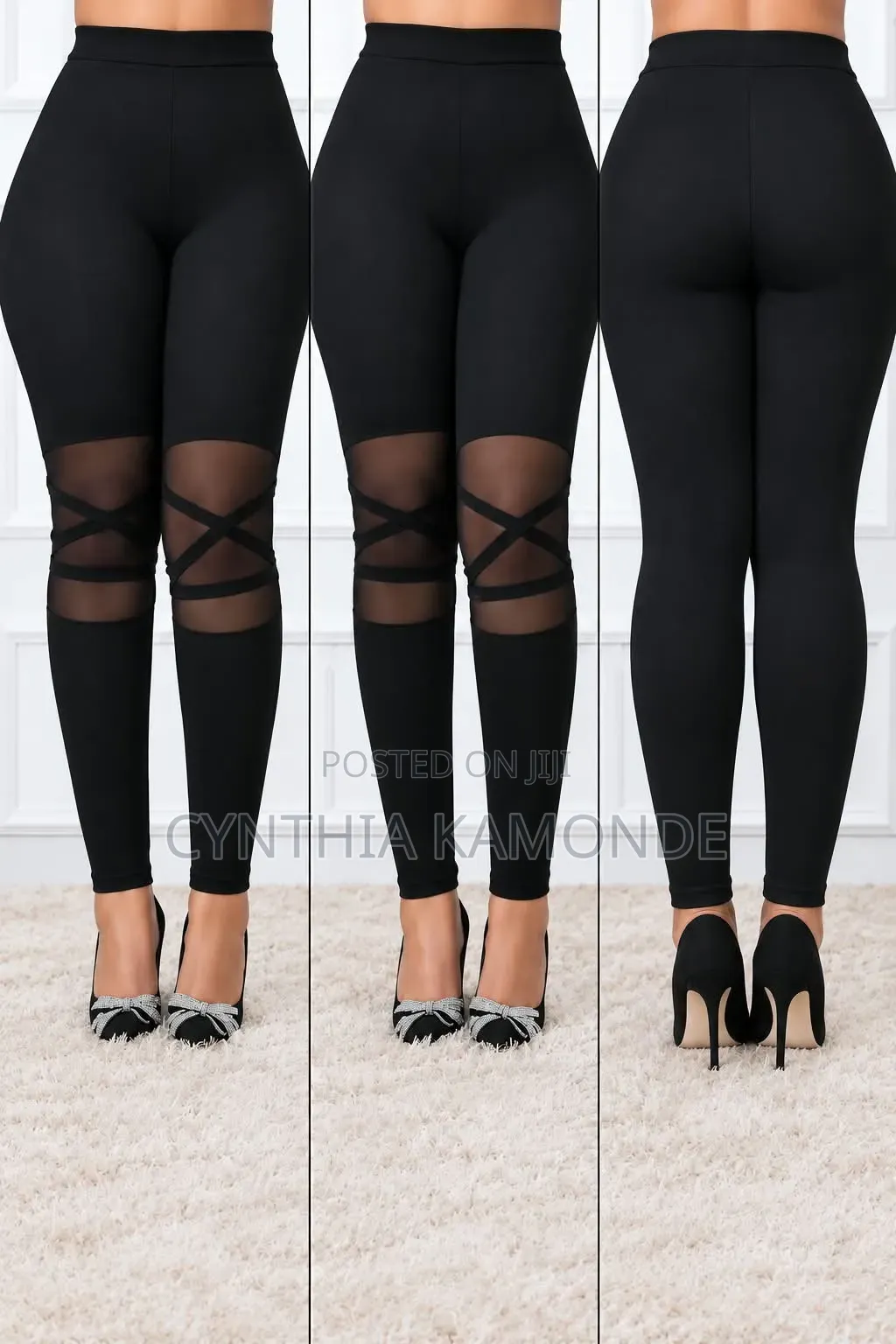 Sheer Mesh Crisscross Leggings