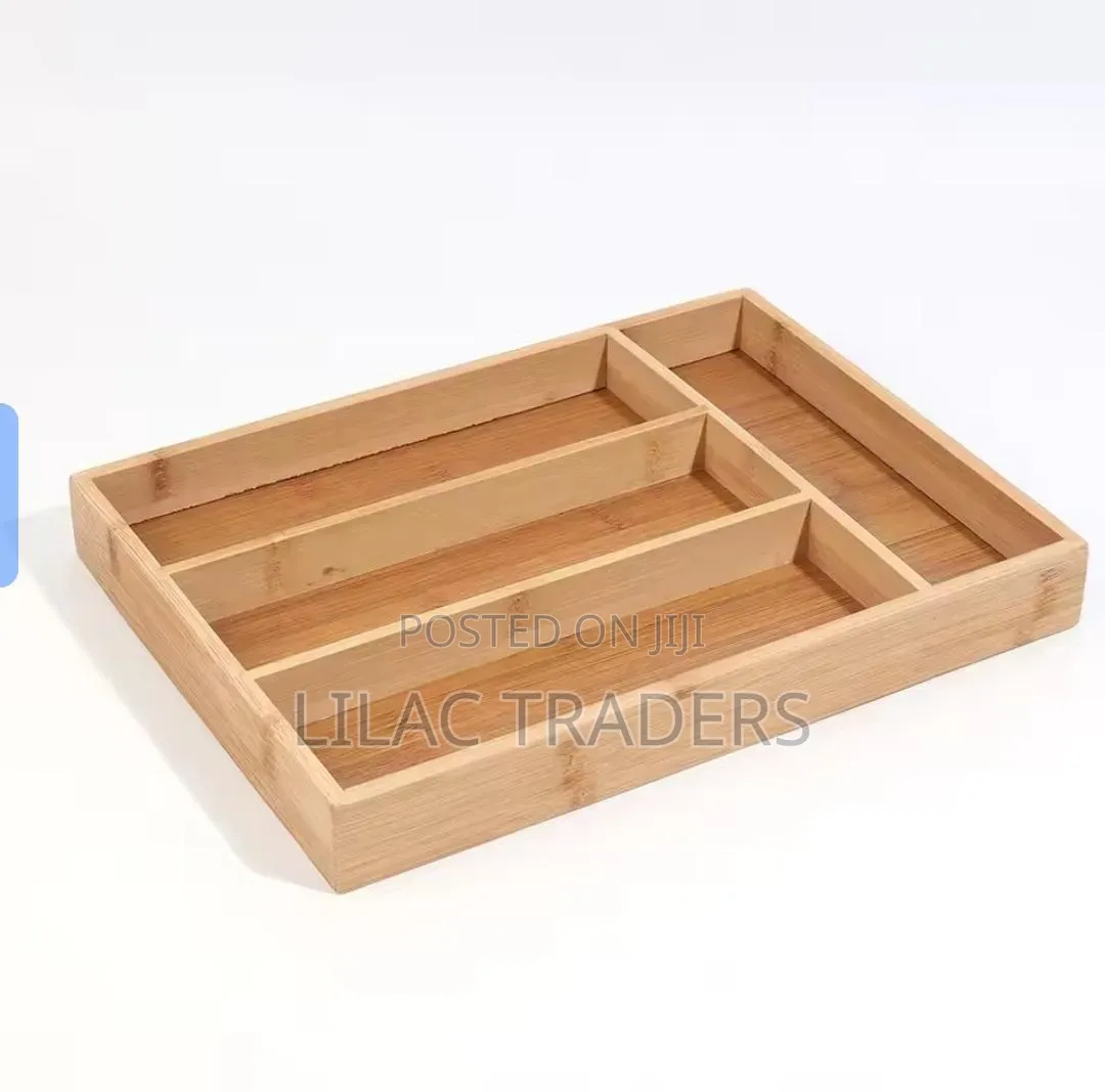 Bamboo Kitchen Drawer Cutlery Organizer Esj