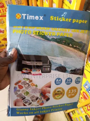 Timex Waterproof Glossy Inkjet Photo Sticker Paper in A4 Size.