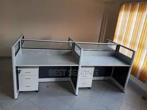 White Black 4 Way Working Station