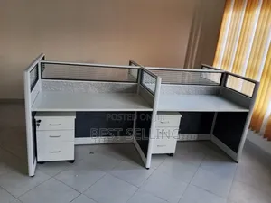 White Black 4 Way Working Station