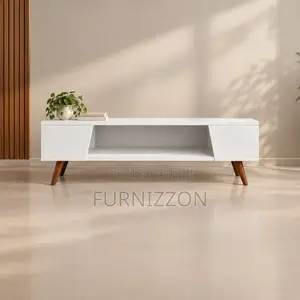 Minimalist White TV Stand