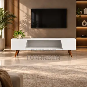 Minimalist White TV Stand
