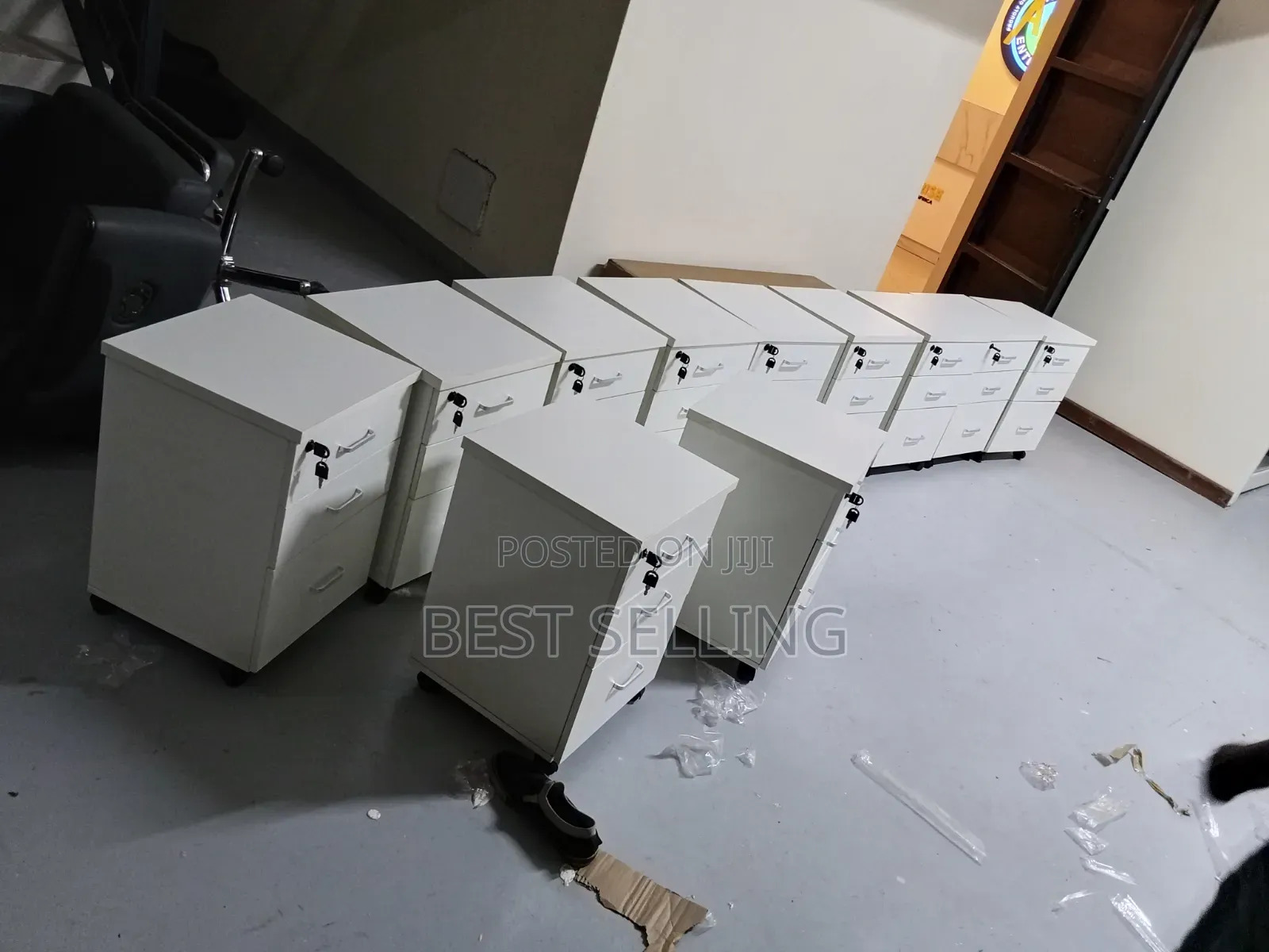 White 3 Drawers Pedestal Drawers