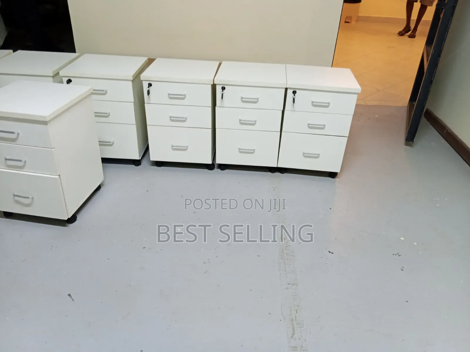 White 3 Drawers Pedestal Drawers