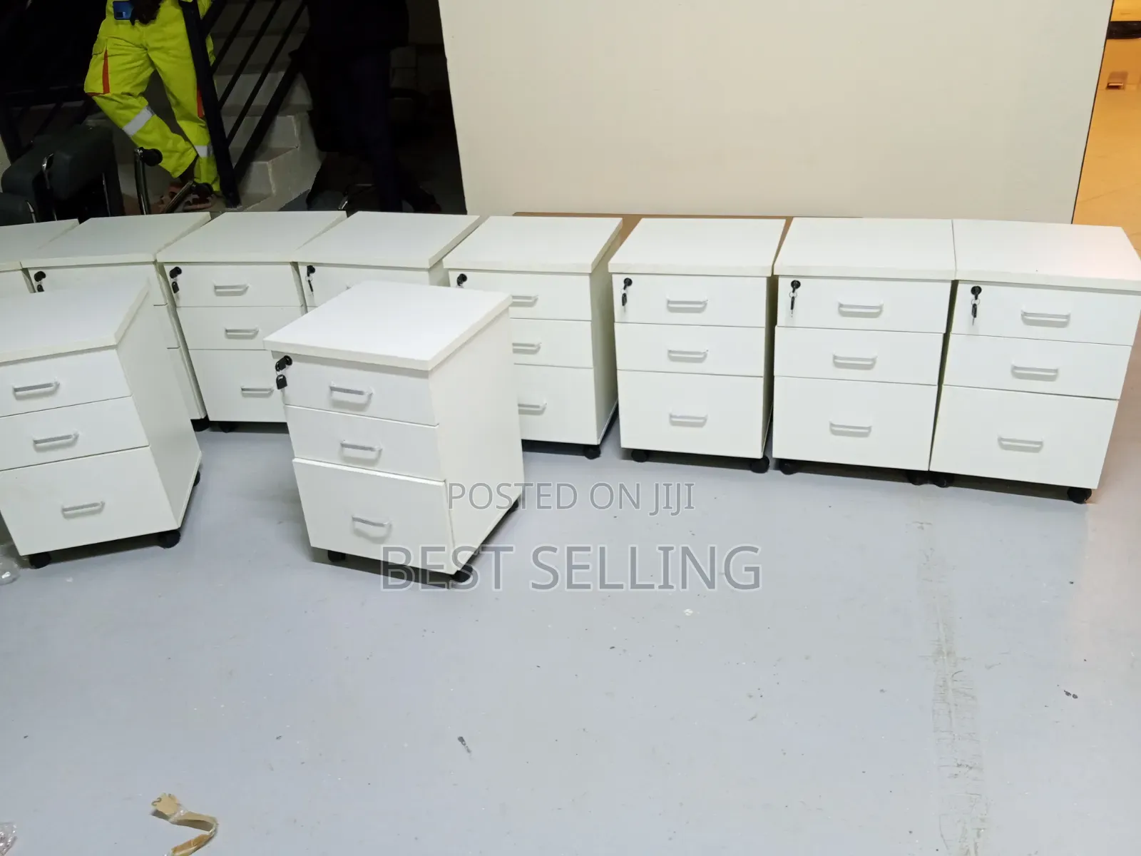 White 3 Drawers Pedestal Drawers