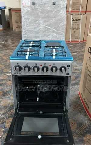 New Model Silver Olelon Free Standing 3 Gas Burner +1 Electric Cooker