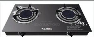 AILYONS 2 Burner Glass Top Gas Cooker Infrared Double Burner