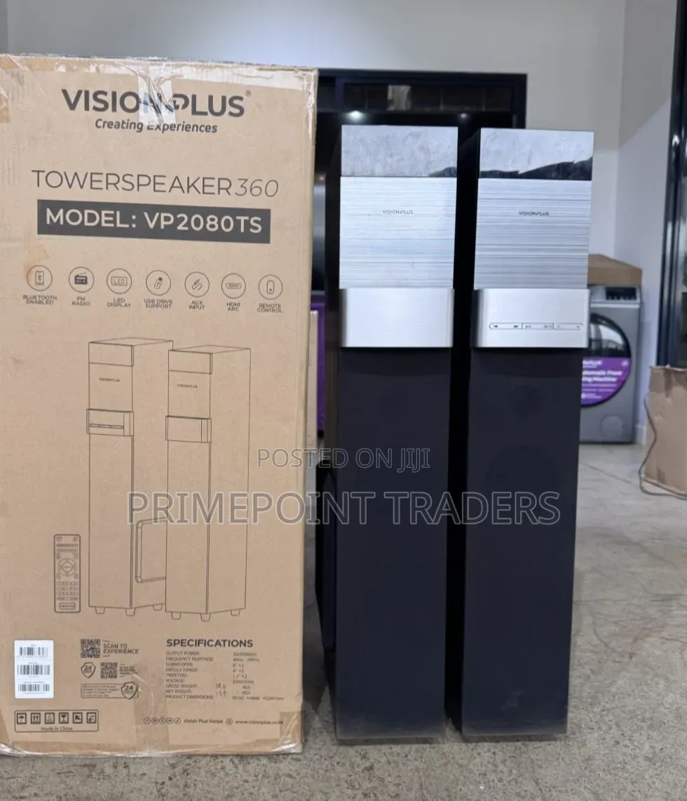 Vision Plus VP2080TS 360W Bluetooth Tower Speaker – Handcrafted Wood