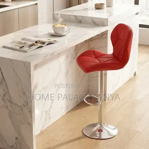 Bar Stool; Modern Height Adjustable Leather Bar Stool for Kitchen