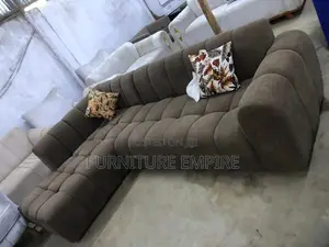 6 Seater L-Shaped Sofa Bubble Design Brown