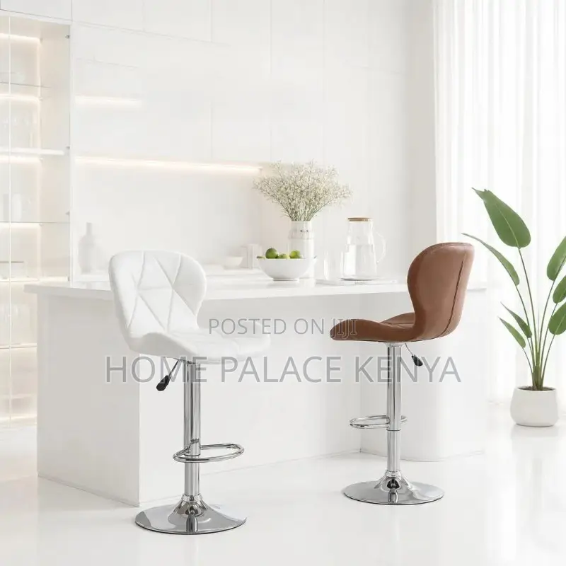 Bar Stool; Modern Height Adjustable Leather Bar Stool for Kitchen