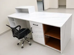 White 240cm Writing Desk Reception Desk
