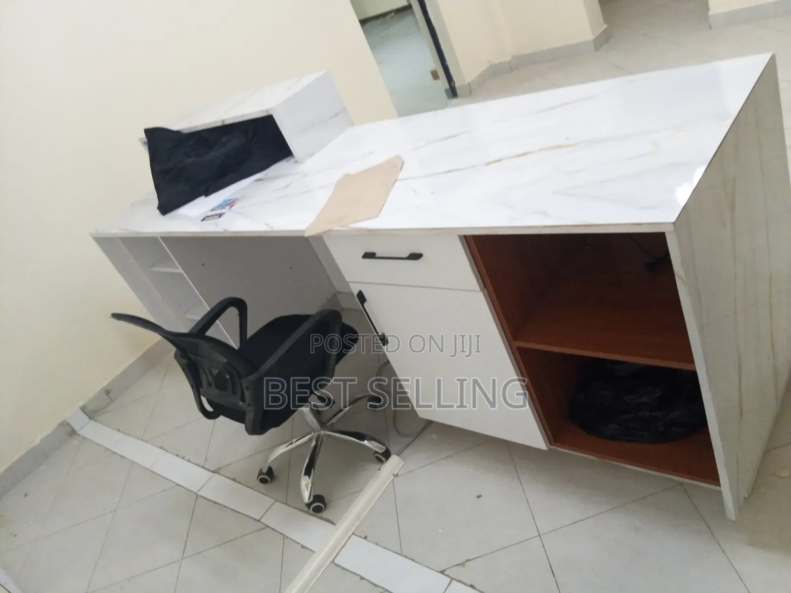 White 240cm Writing Desk Reception Desk