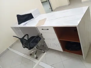 White 240cm Writing Desk Reception Desk