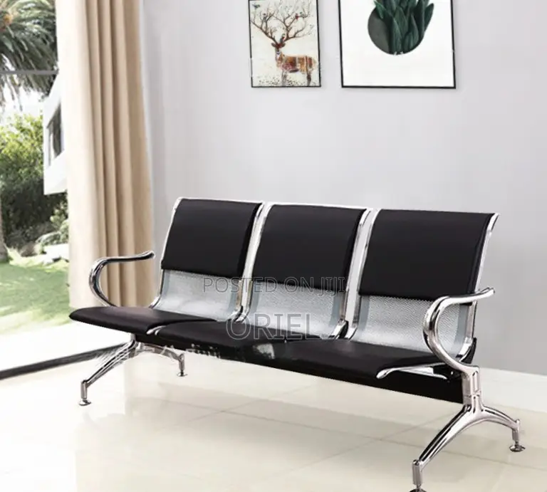3-Seater Padded Office Bench : Padded 3-Seater Reception Bench