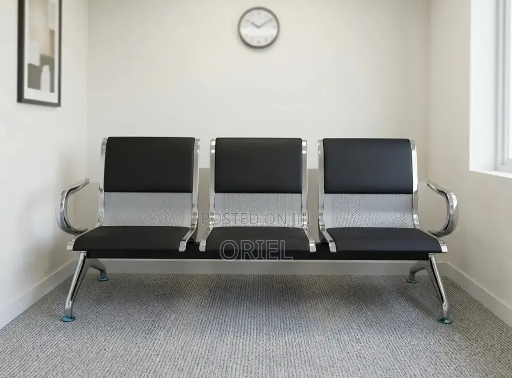3-Seater Padded Office Bench : Padded 3-Seater Reception Bench